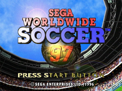 Worldwide Soccer 97 title screen for Sega Saturn